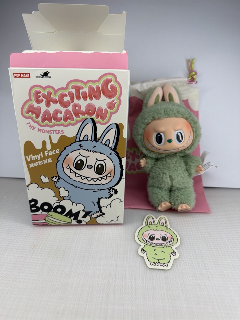 POP MART The Monsters Exciting Macaron Plush Vinyl Face Green grape